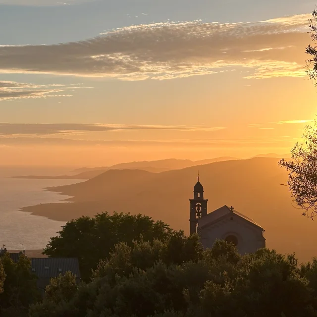 Sunset sur le golfe du Valinco depuis Viggianello